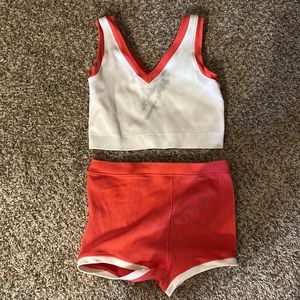 Retro aerie crop top and hot pant set